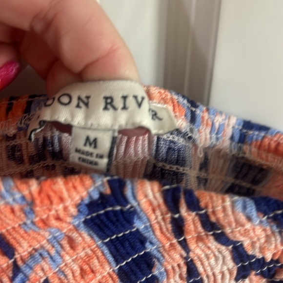 MOON RIVER Women's One Shoulder Smocked Shirred Dress Size Medium - Picture 6 of 10